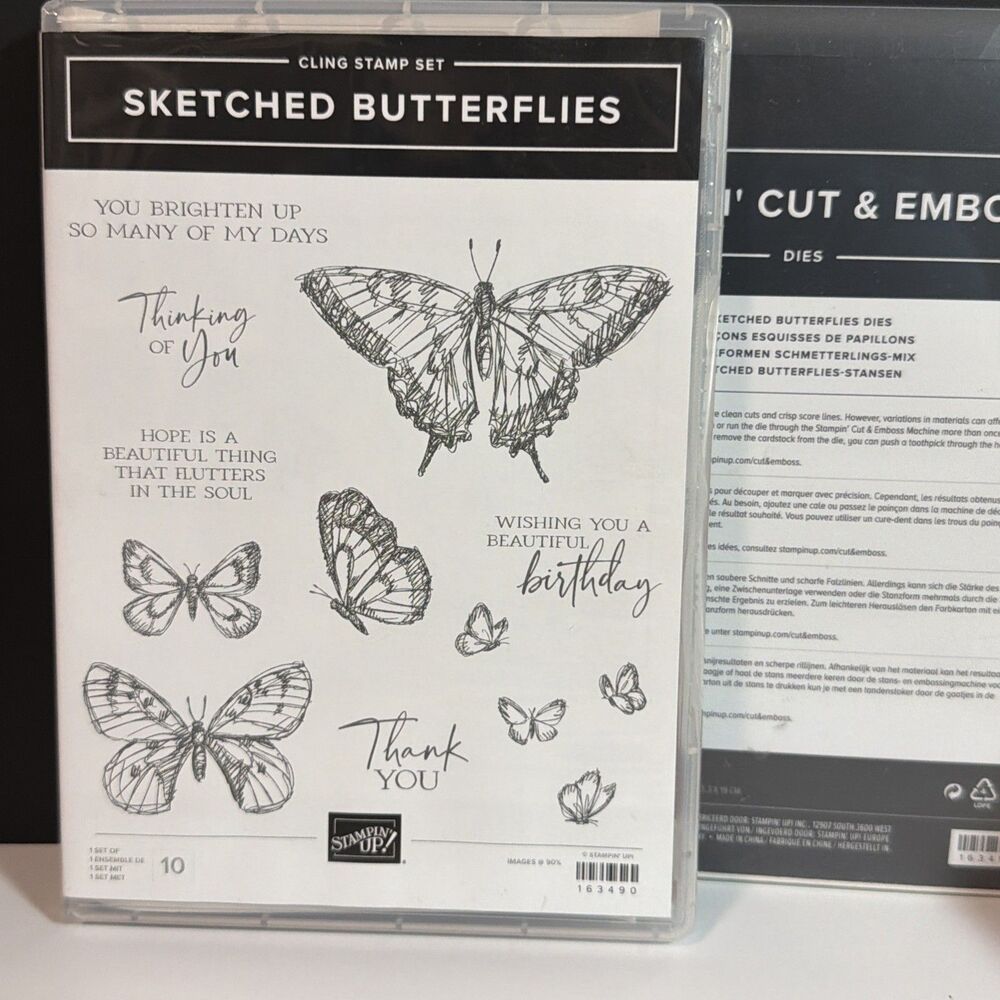 Stampin’ Up! “Sketched Butterflies” Stamp & Die Bundle - Spring, Encouragement